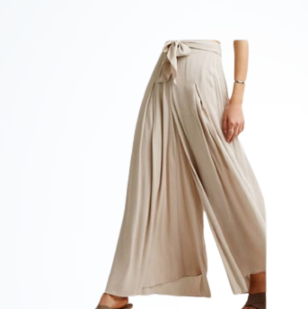FOREVER XXI INVERTED-PLEAT WIDE LEG PANTS SIZE- M